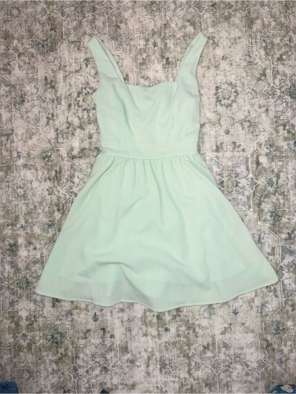 mi ami Pastel Mint Square Neck Mini Dress